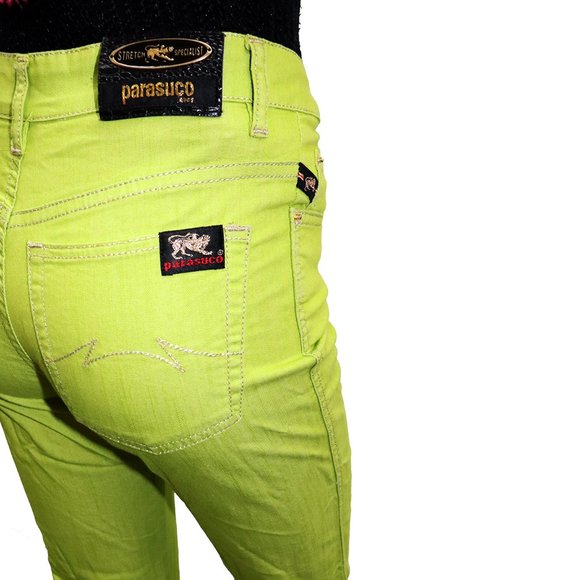 PARASUCO Jeans LIME Green FLARE BOOT leg jeans EXTREME fit 27 - Picture 7 of 8